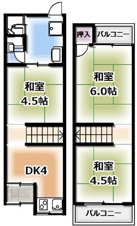 島頭3丁目テラスハウスの物件間取画像